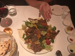 Feasting on large quantities of meat at Garlic